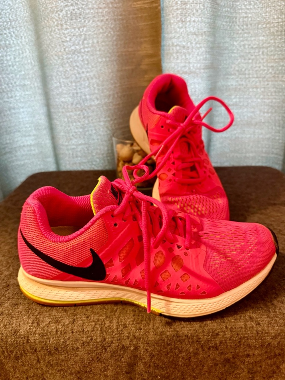 Nike Women’s Vibrant Pink Running Shoes with Black Swoosh